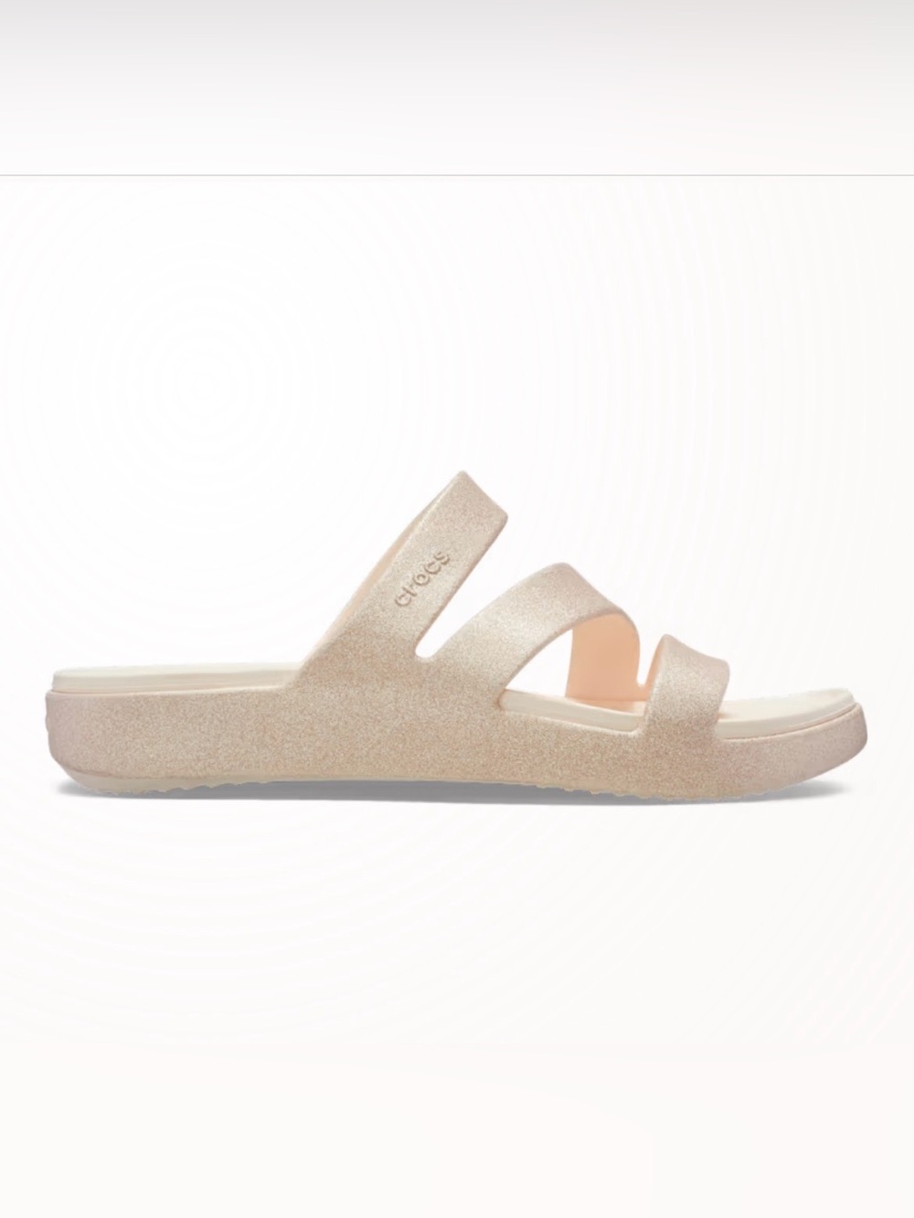 CROCS Getaway Glimmer Sandal in Peach Ice Slide Sandals